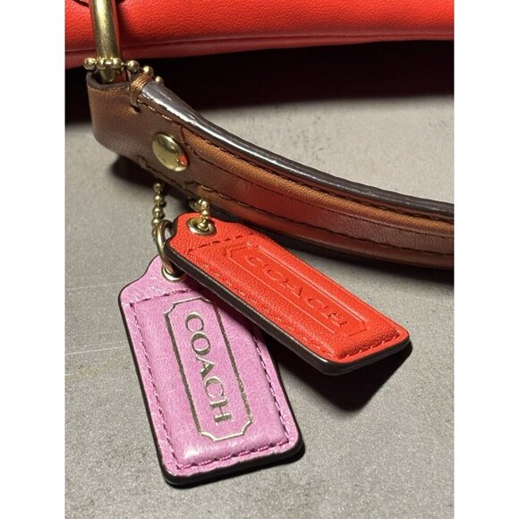 Coach Poppy Large Dylan Satchel Purse Handbag Shoulder Crossbody Leather - Picture 13 of 16